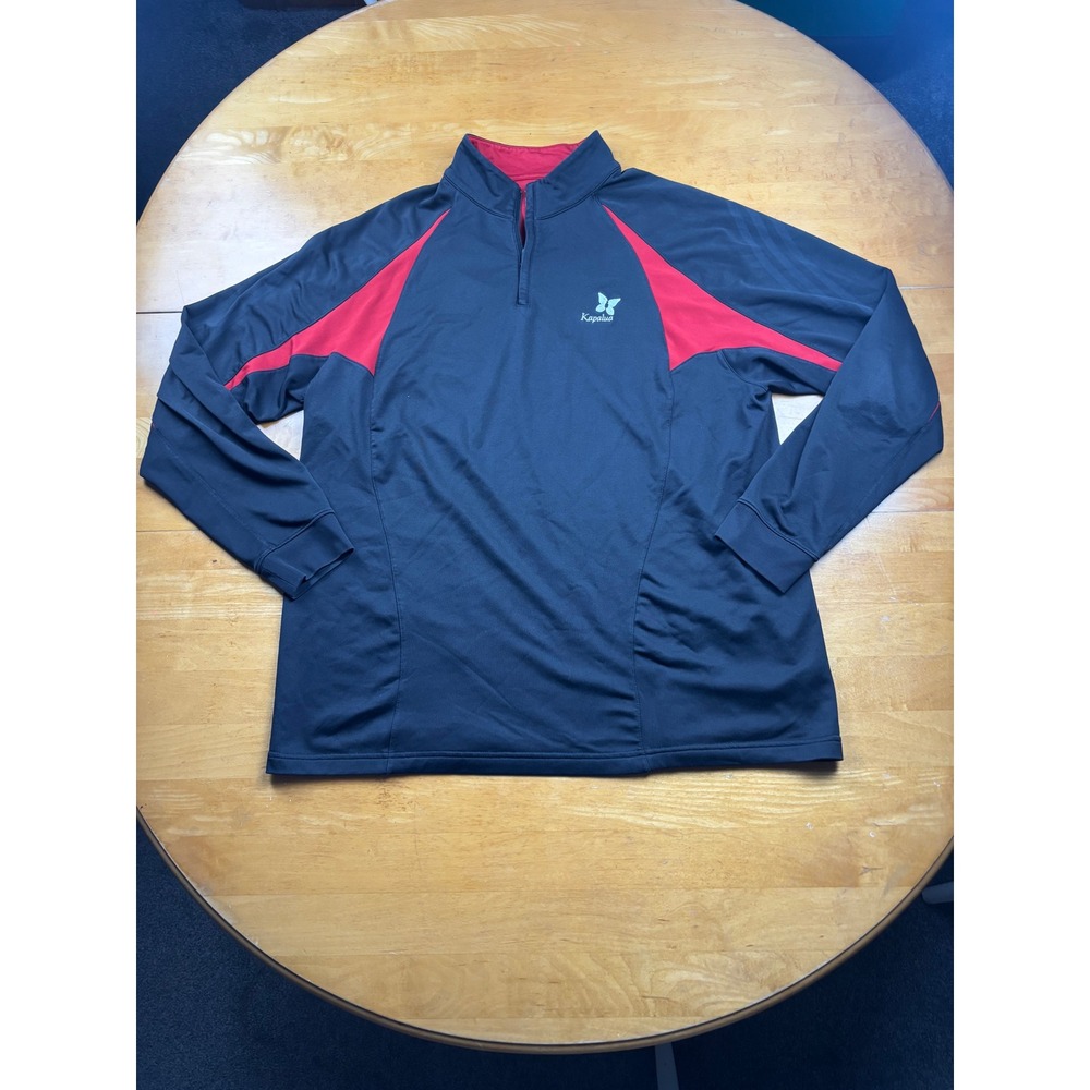 Adidas Kapalua Golf Mens Large 1/4 Zip Pullover Jacket Black Red 991274